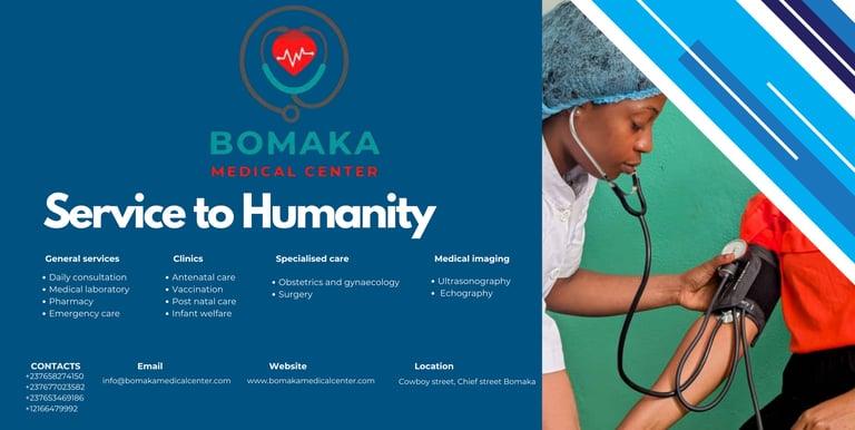 Flyer showing services offered by a clinic