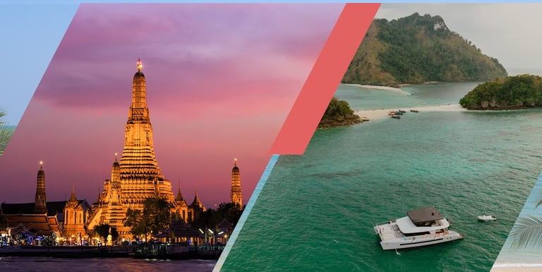 Custom Thailand travel packages featuring Bangkok temples and tropical island experiences