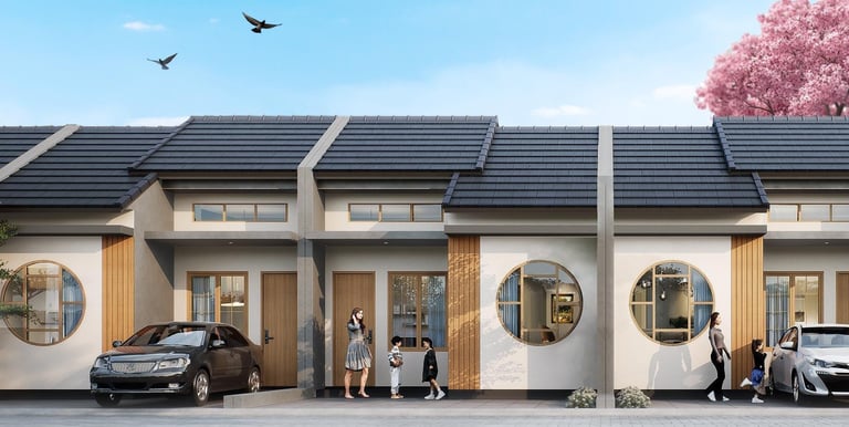 Design fasad Ameta Kyoto Residence tipe 1 lantai