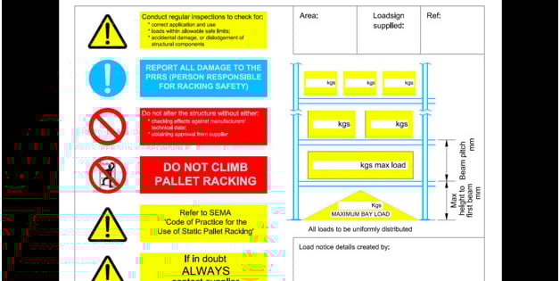 Load notice signs