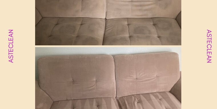 Avant après nettoyage de canapé