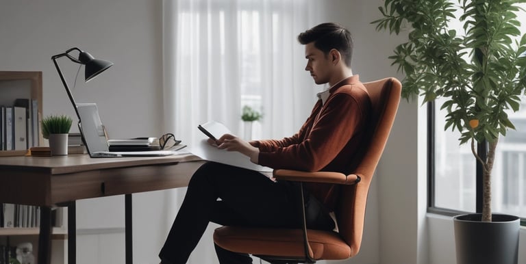 A remote post-production artist working on color grading multiple video screens in a cozy home studio.