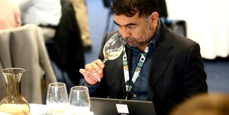 Marco, the founder of Lima Ceviche Bar in Lisbon, Portugal, at a Pisco tasting