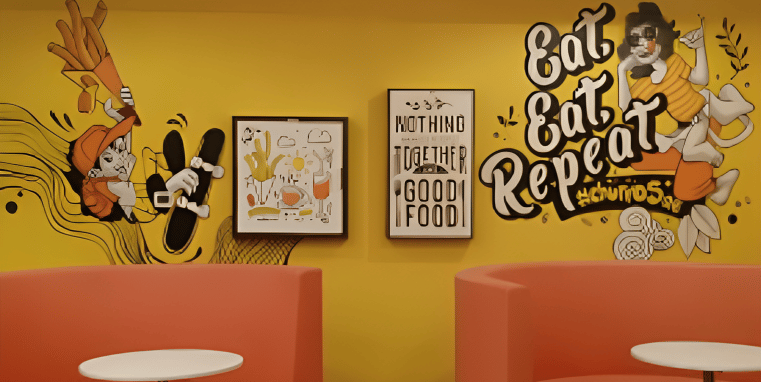 cafe wall interior design