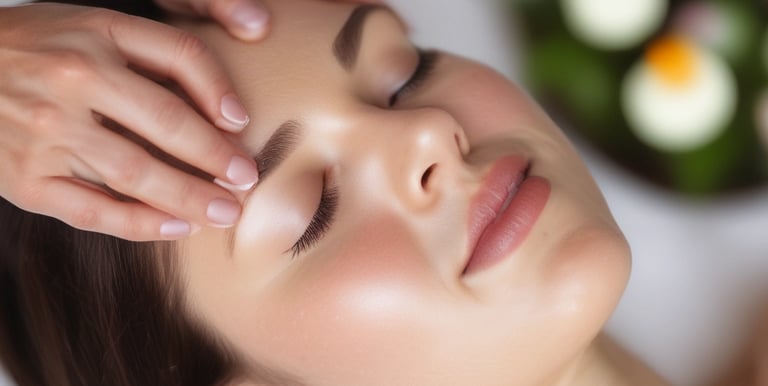 a woman getting a massage at a spa