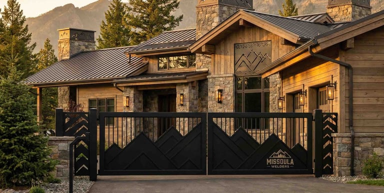 Custom welded gate for luxury home in Frenchtown