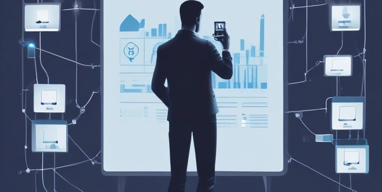 A man is standing on a stage in front of a backdrop with the text 'Social Media Marketing World'. He is wearing a patterned shirt and white pants, gesturing as he speaks. There is a podium with a microphone and two books on it. An audience is seated and listening attentively.