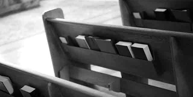 Sickle Cell Disease Association of EscaRosa: image of church benches.