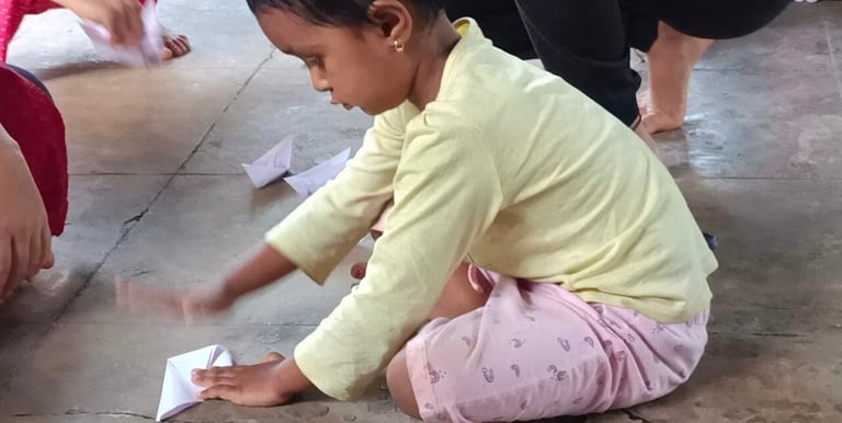 Origami in preschool in India