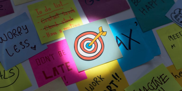 a bunch of sticky notes on a wall