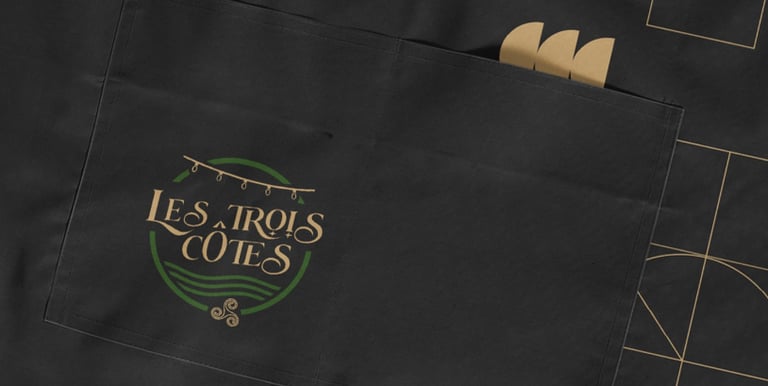 a chef's apron with a logo on it