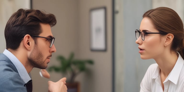 A professional psychologist engaging with a client in a warm, inviting environment.
