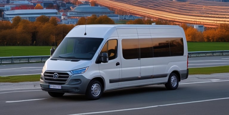 a silver airplane with a large jet flying over a building