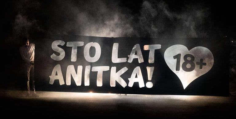 napis prezent na 18 urodziny dla dziewczyny baner pirotechnika