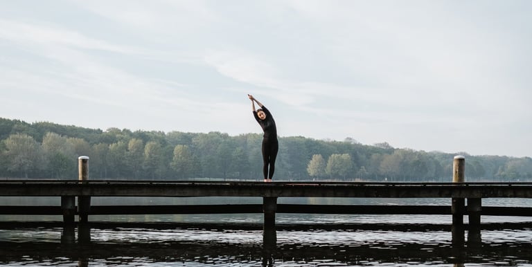 woman in trikonasana