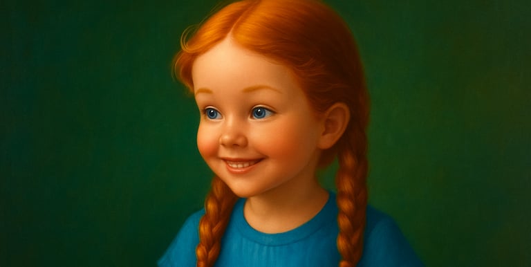 an image of a little girl with red hair and a braid braid