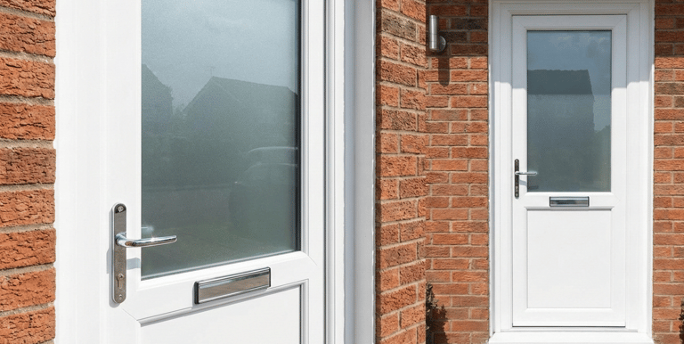 a white door with a white door and a white door