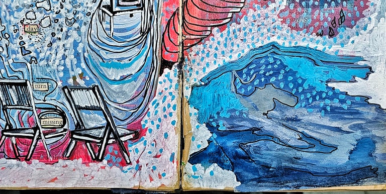 art therapy exercise altered book painting