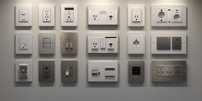 Modern power sockets, USB outlets, and smart switches installed in Dubai home