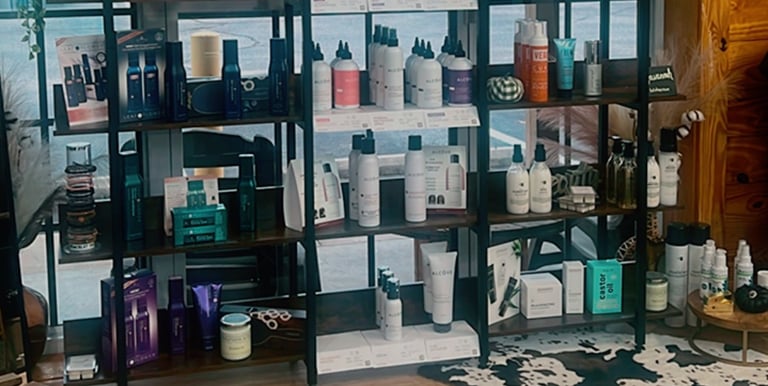 hair products at Meraki and Co salon 