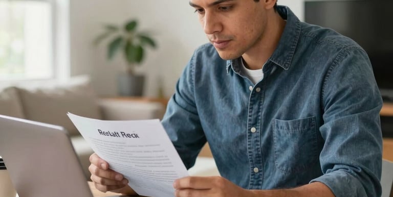 Close-up of hands signing a home loan agreement with a gold pen on a clean white desk.