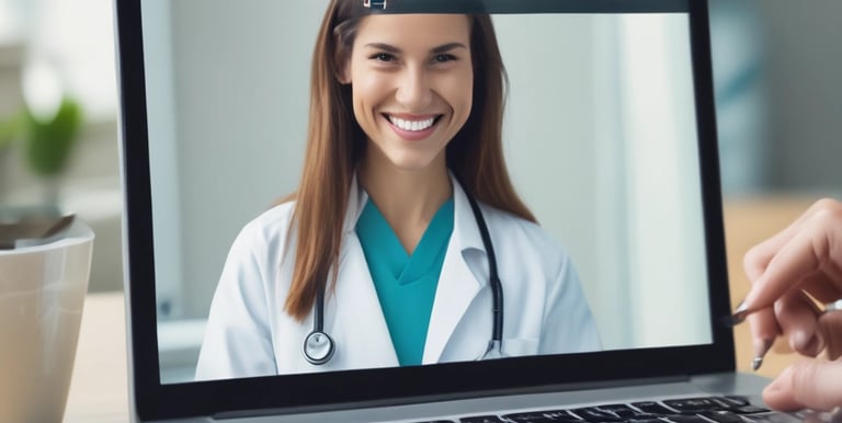 A member using a smartphone app to access healthcare services from home.