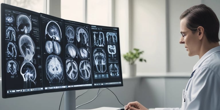 A person at home engaging in a telehealth consultation with a doctor on screen.