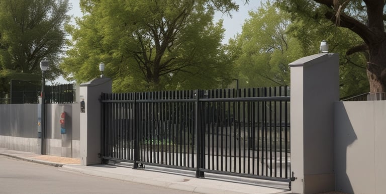 Close-up of a biometric fingerprint reader being used at a secure access gate.