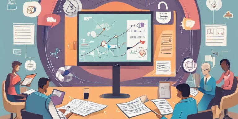 African businesswoman confidently leading a team meeting in a modern office.