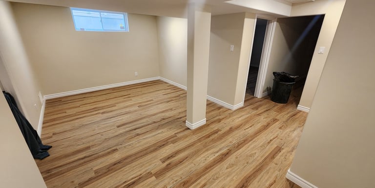 Unfinished basement transformed.