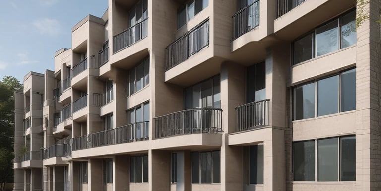 A friendly property manager greeting tenants at a modern apartment building.