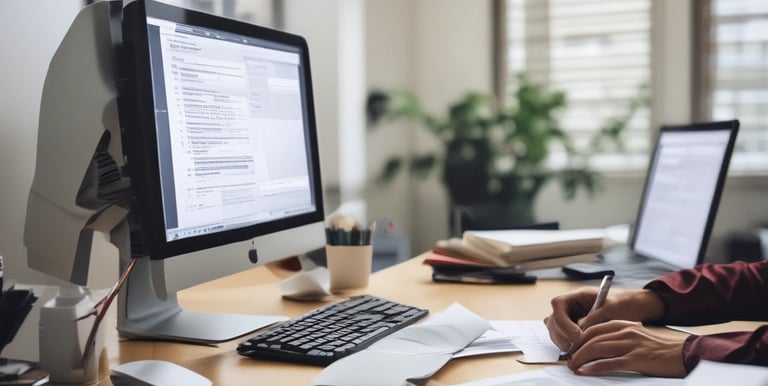 A friendly team member assisting a client in a cozy office setting.