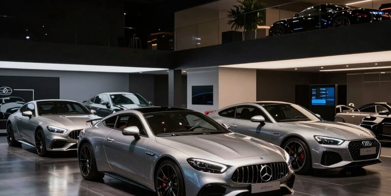 Close-up of premium car interior details showcasing leather seats and polished gold accents.