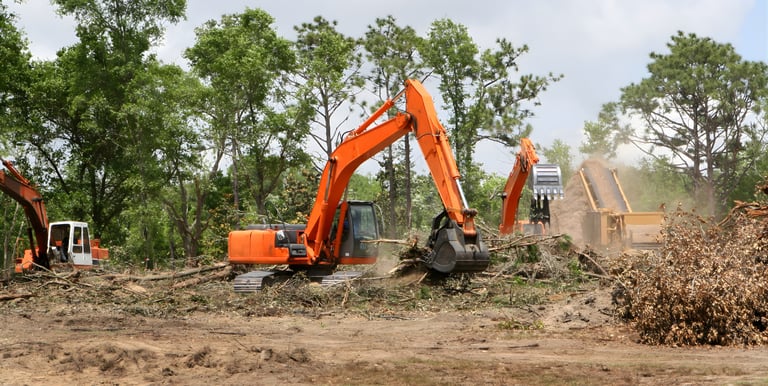 land clearing for commercial construction site preparation