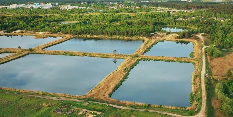 retention pond construction for stormwater management systems