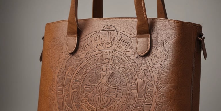 Close-up of a skilled artisan hand-stitching a fine leather wallet in a rustic workshop.