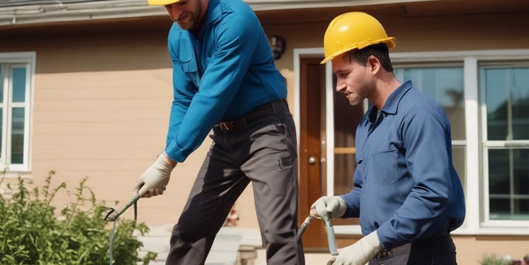 Image showing a real estate agent handing keys to happy new homeowners.