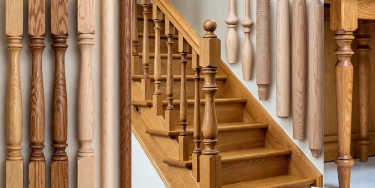 Wood turned baluster – decorative stair railing component