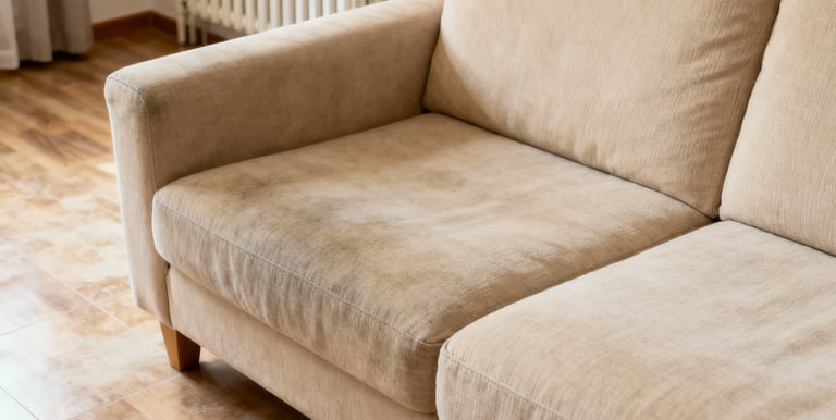 a couch with a dog on it