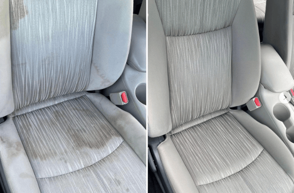 a car seat with a seat cushion and a seat cushion