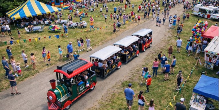 Kids train ride at fair