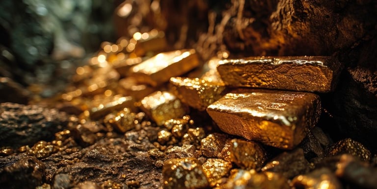 a pile of gold bars with some gold bars