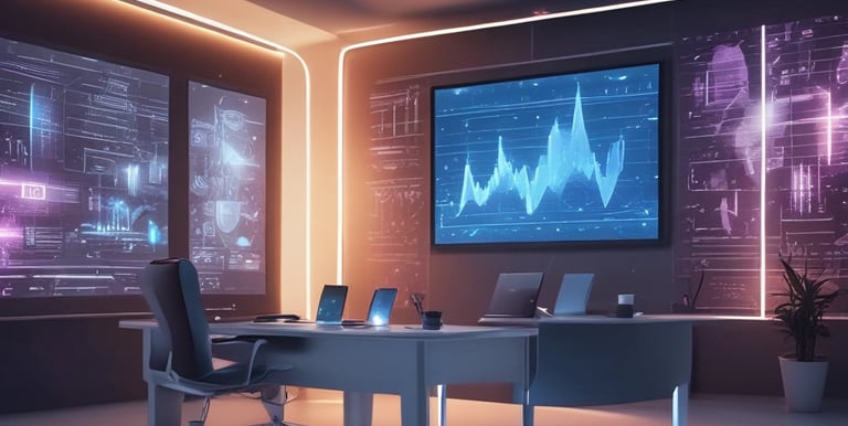 An enthusiastic professional collaborating with an AI assistant on a laptop.