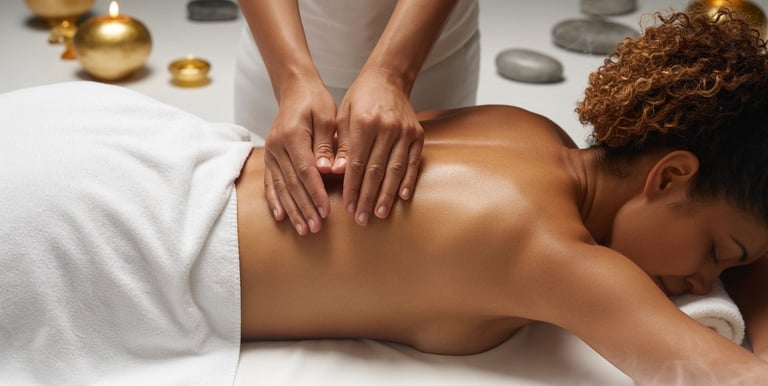Massage relaxant en institut – dos sous serviette