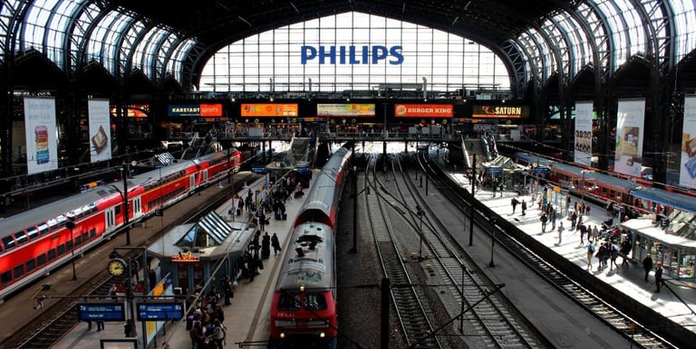 Philips train station in Hamburg Germany