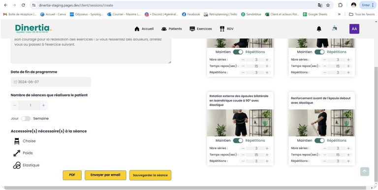 Enregistrer la séance en pdf, en vidéo, ou en 3d