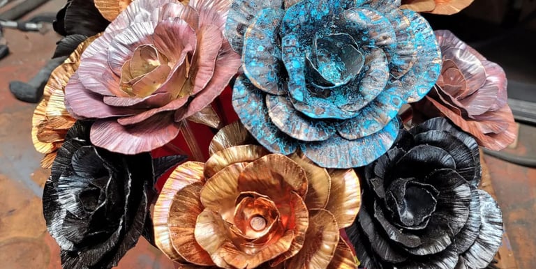 Copper and Steel roses