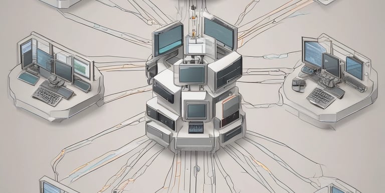 A modern office environment with data analytics tools.