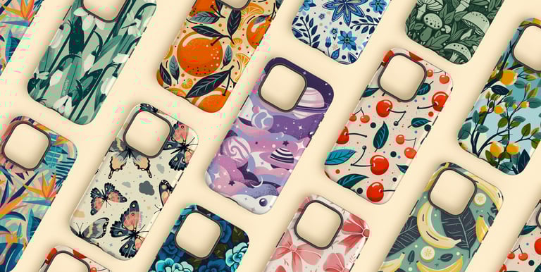 a bunch of different colored phone  cases