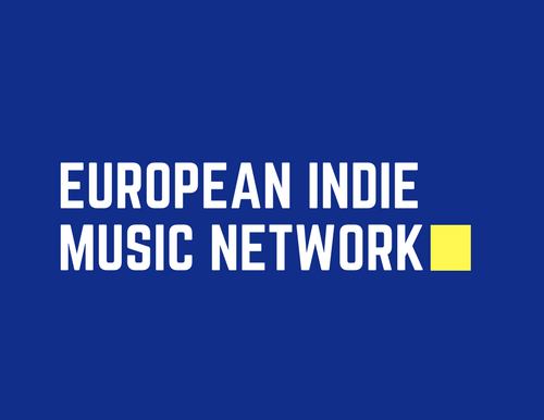 a blue background with the words european indie music network